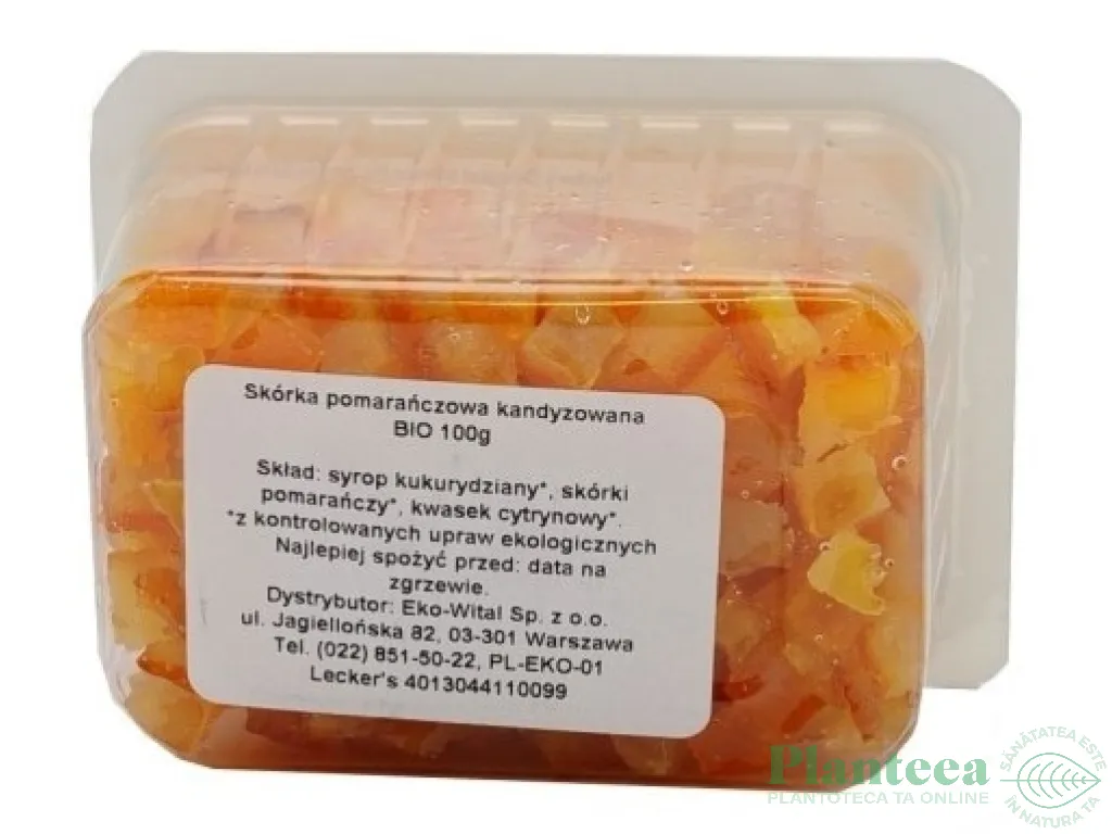 Coaja portocala confiata cuburi 100g - LECKER`S