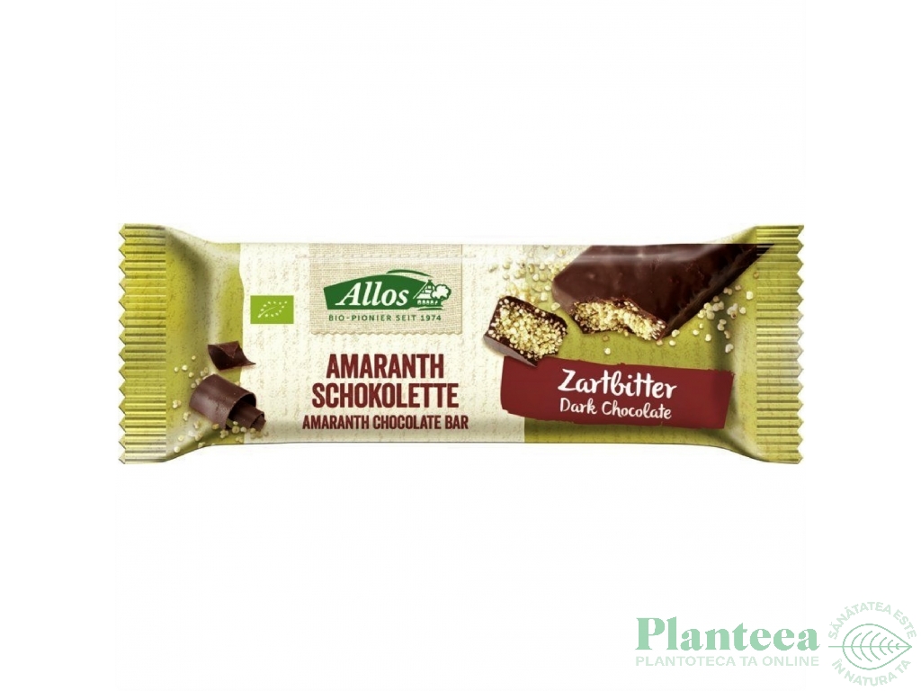 Baton amarant ciocolata neagra eco 25g - ALLOS