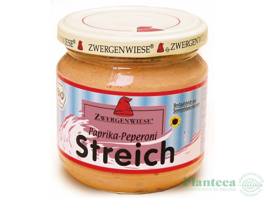 Pate vegetal fl soarelui ardei gras/iute eco 180g - ZWERGENWIESE