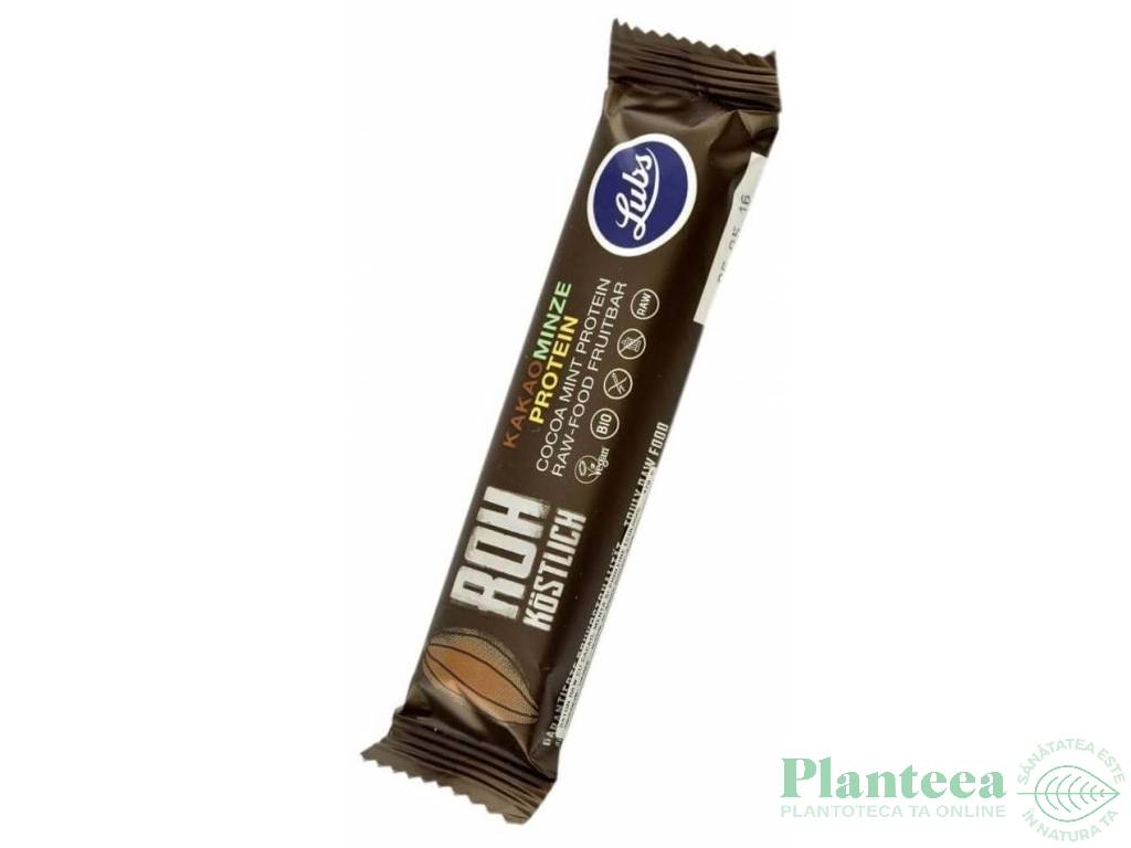 Baton fructe cacao menta proteine raw 47g - LUBS