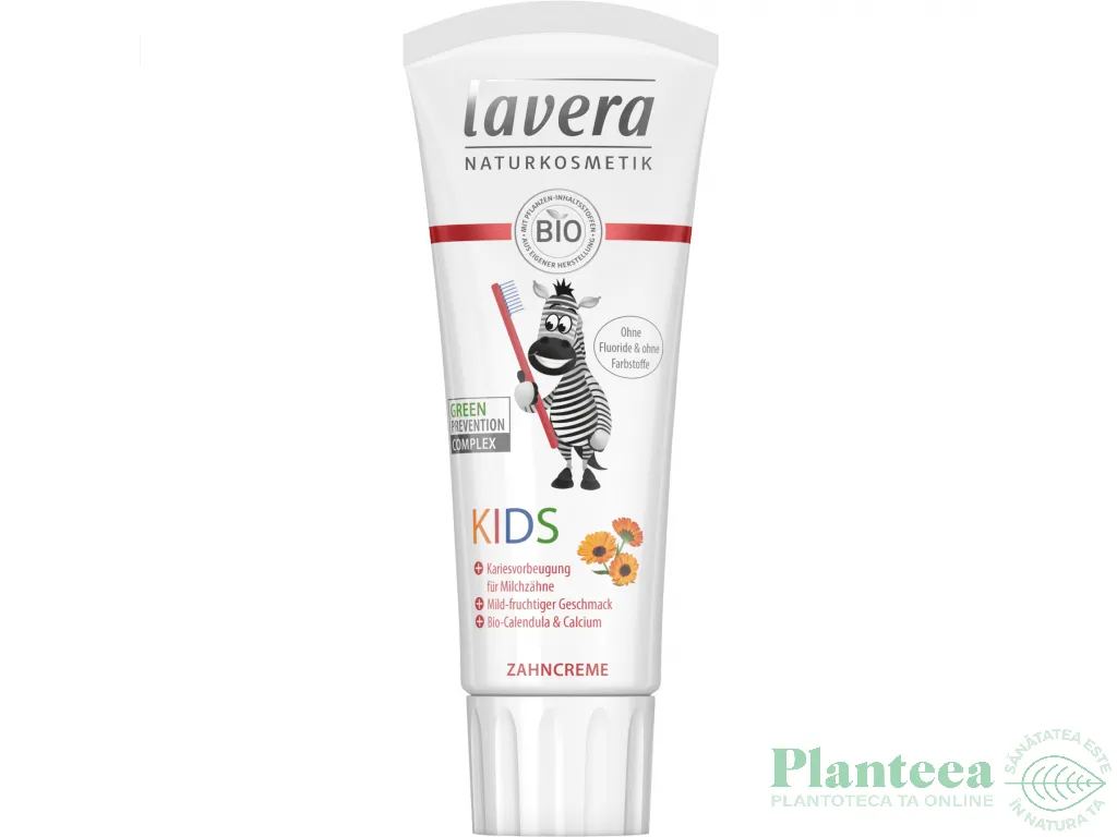 Pasta dinti copii galbenele calciu fara fluor 75ml - LAVERA