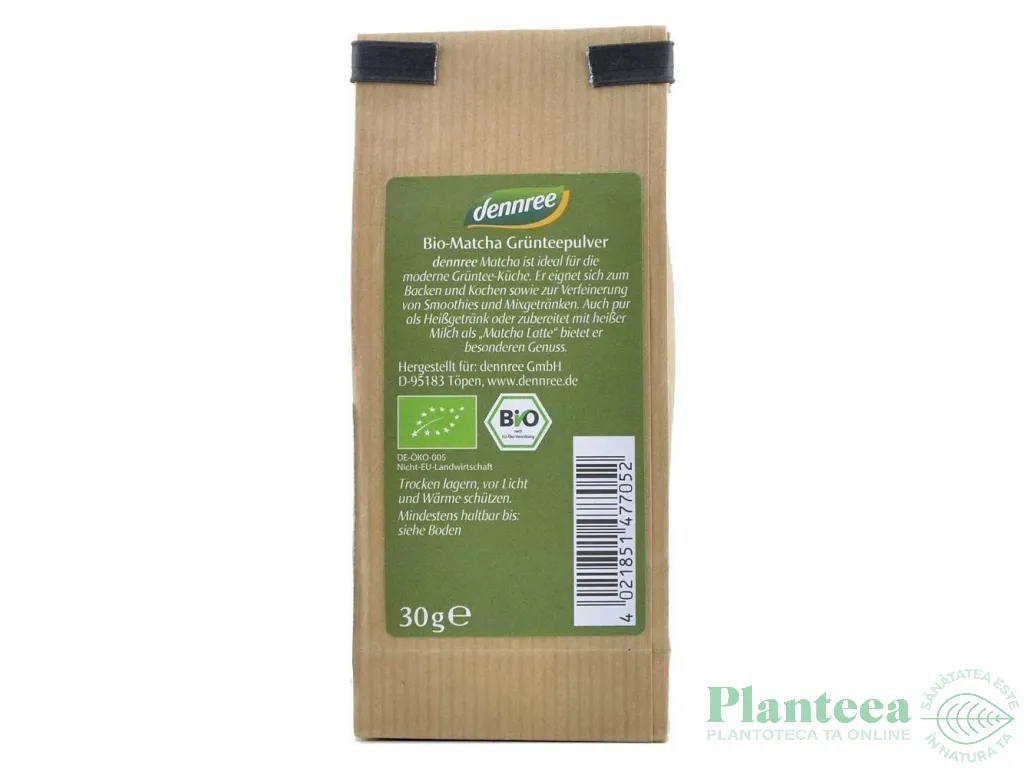 Ceai verde matcha pulbere eco 30g - DENNREE