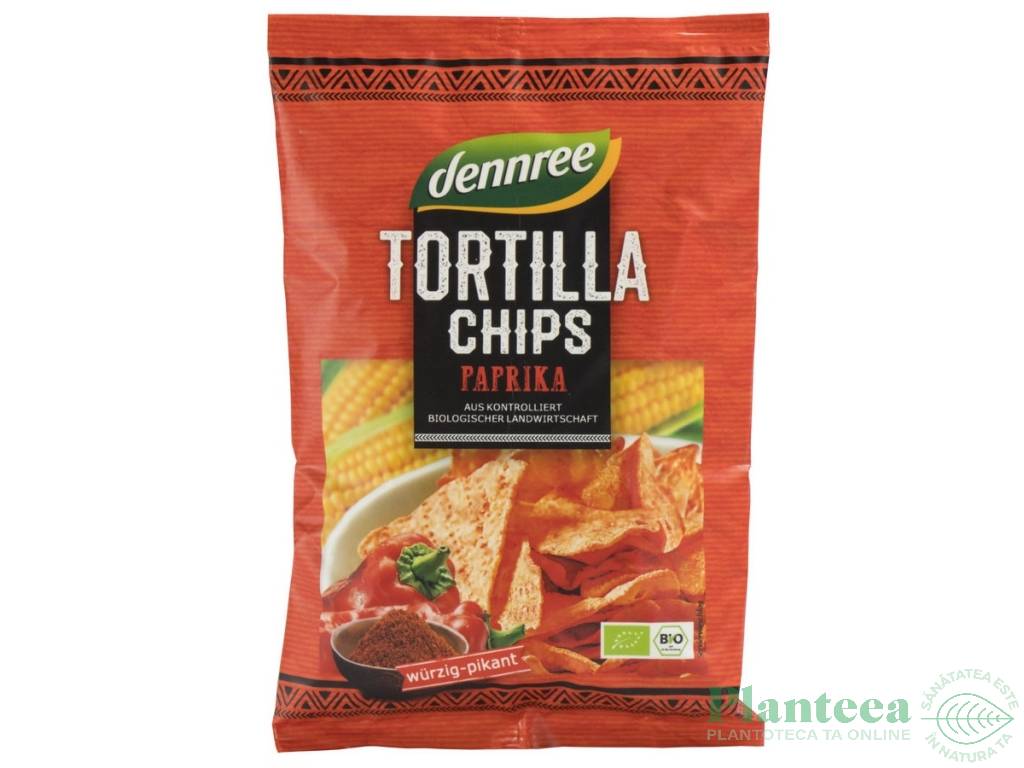 Chips tortilla ardei rosu eco 125g - DENNREE