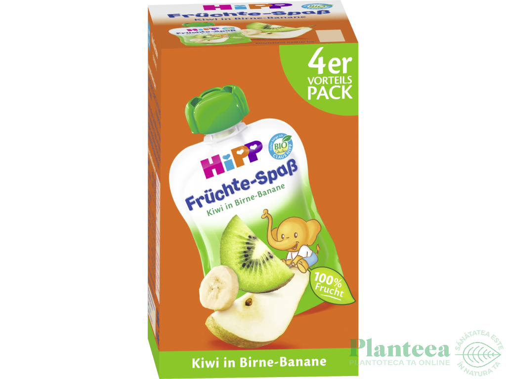 Piure pere banane kiwi bebe +1an 4x90g - HIPP ORGANIC