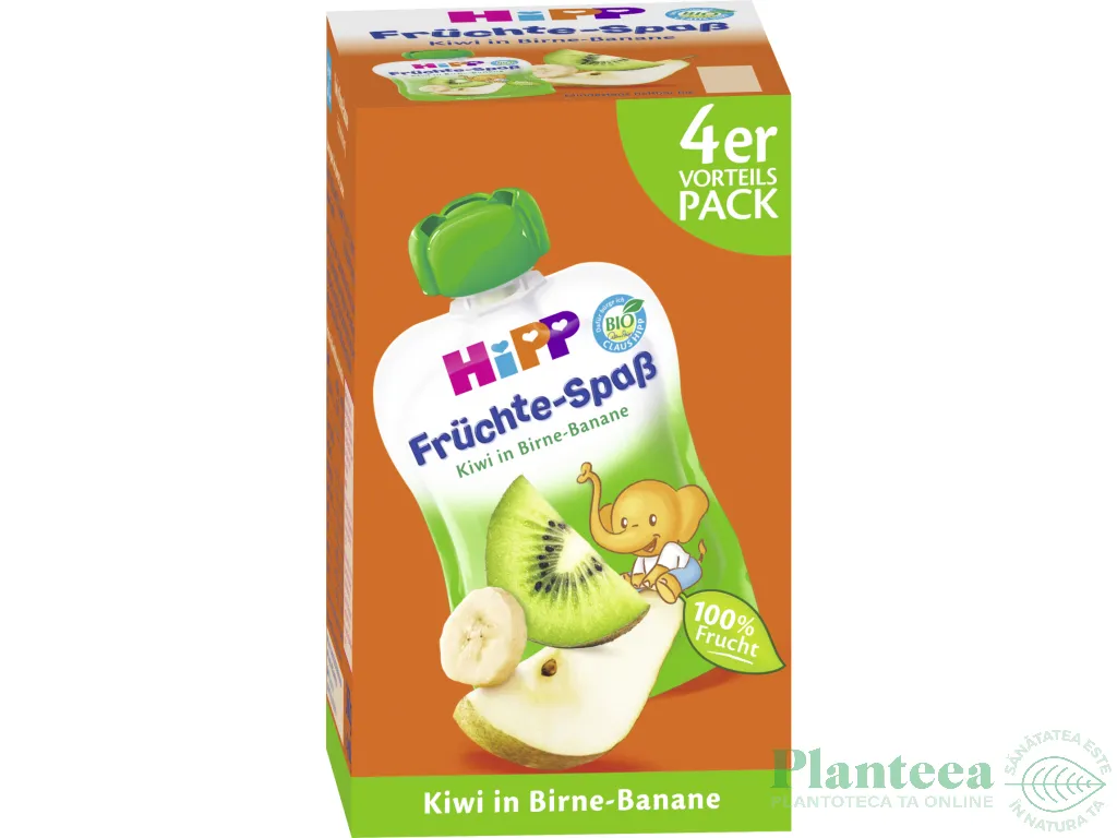 Piure pere banane kiwi bebe +1an 4x90g - HIPP ORGANIC