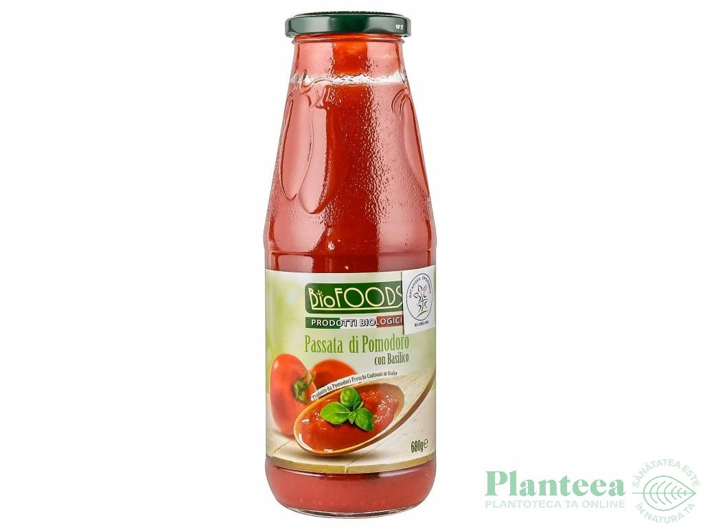 Piure tomate busuioc eco 680g - BIOFOODS