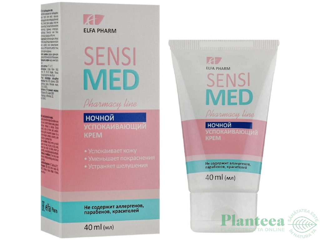 Crema zi calmanta ten sensibil iritat spf20 gluconat cupru zinc SensiMed 40ml - ELFA PHARM