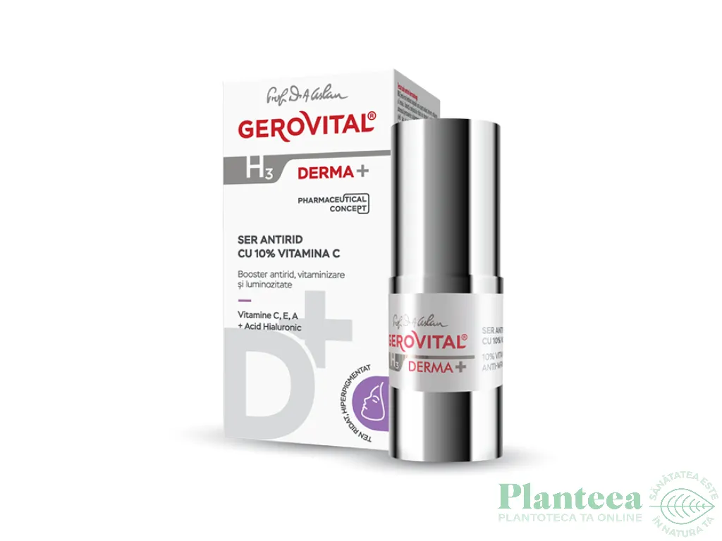 Ser tratament antirid 10% vitaminaC 15ml - GEROVITAL H3 DERMA+