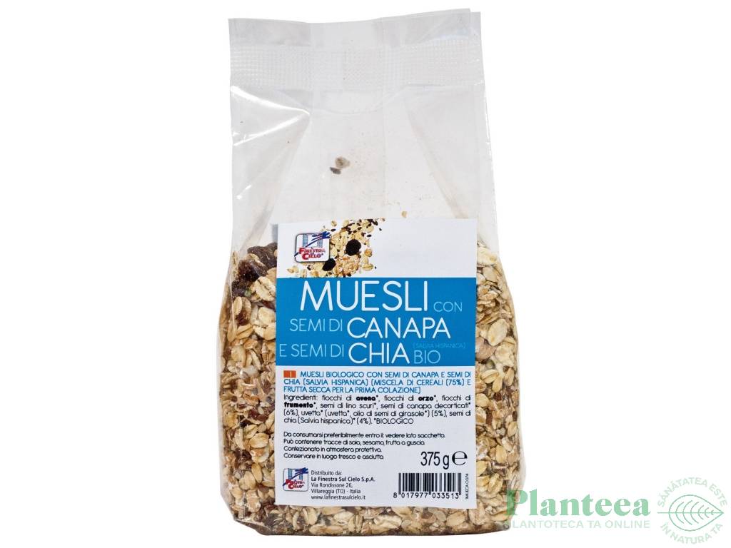 Musli seminte canepa chia eco 375g - LA FINESTRA SUL CIELO