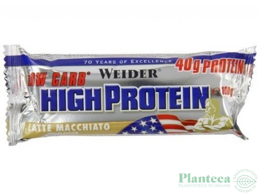 Baton proteic 40% HighProtein latte macchiato 100g - WEIDER