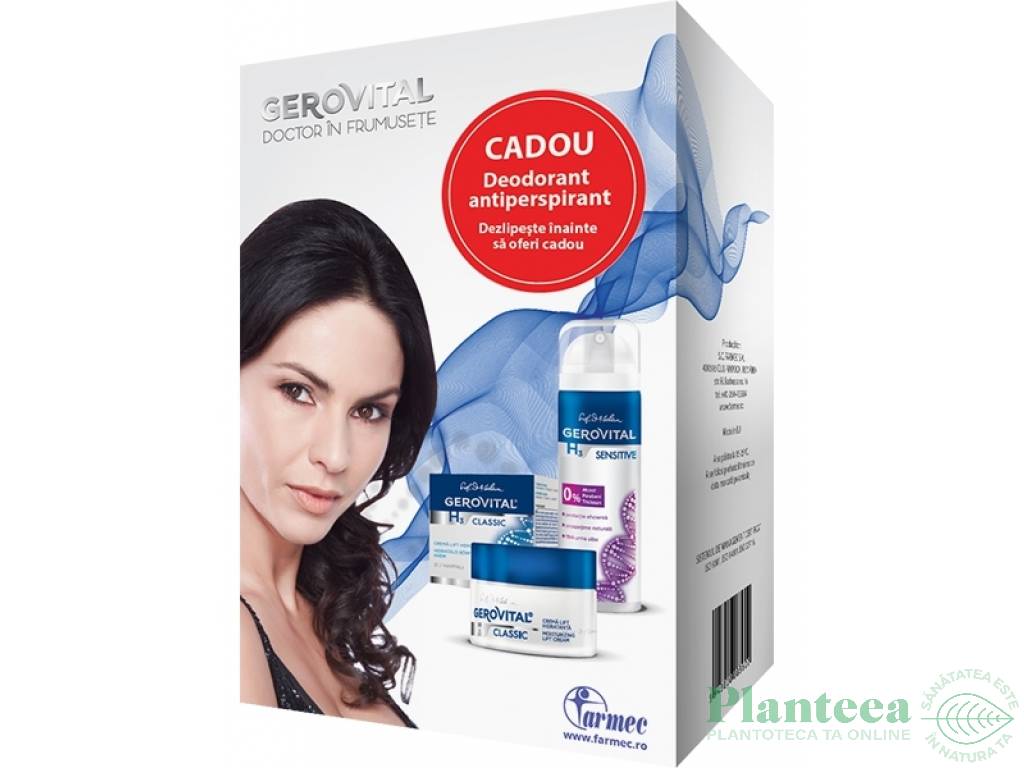 Caseta cadou Sensitive [crema lift hidratanta+deodorant antiperspirant] 2b - GEROVITAL H3 CLASSIC