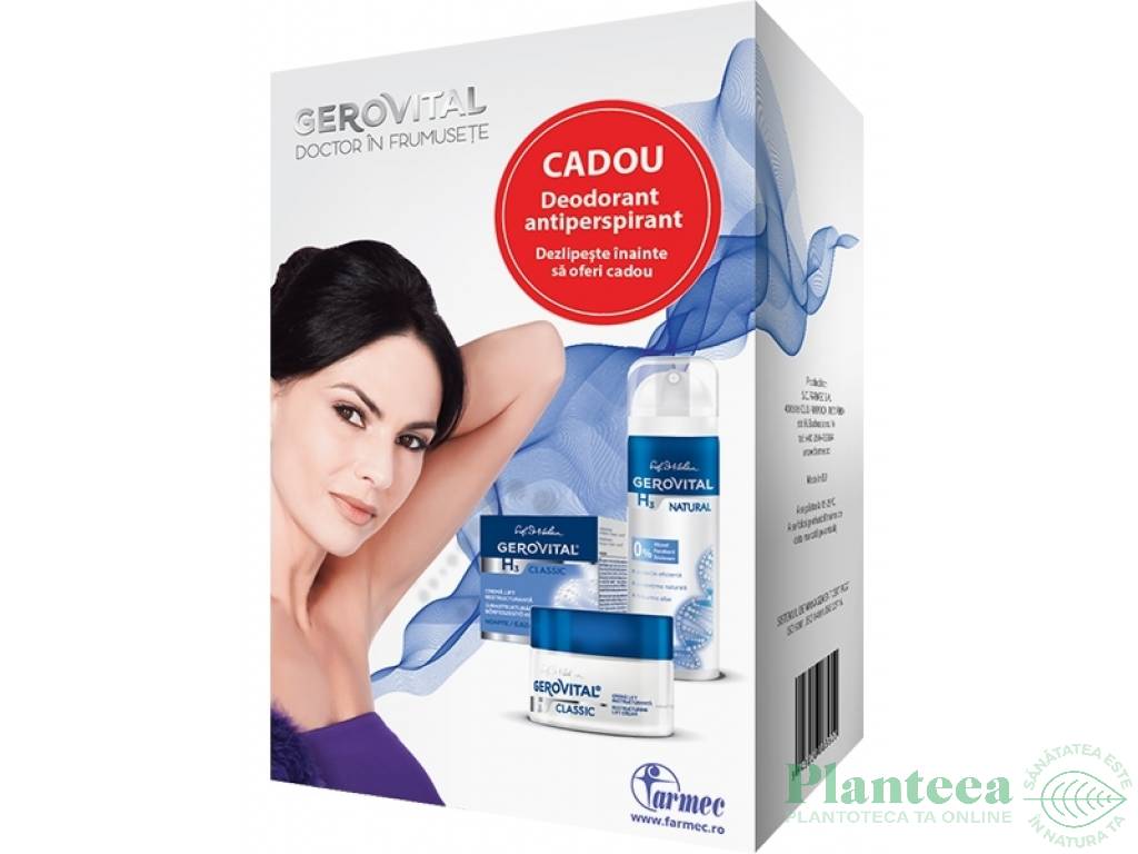 Caseta cadou Natural [crema lift restructuranta+deodorant antipersiprant] 2b - GEROVITAL H3 CLASSIC