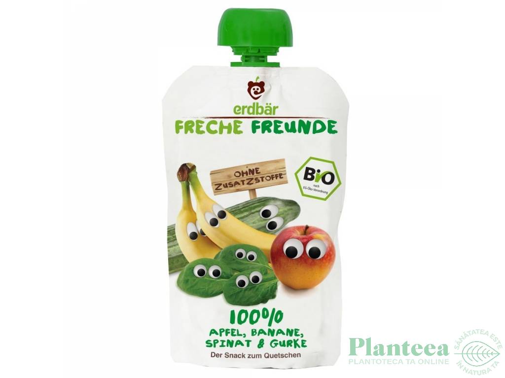 Piure mere spanac banane castravete bio 100g - ERDBAR