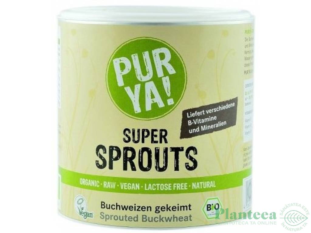 Pulbere hrisca germinata raw Super Sprouts eco 220g - PUR YA