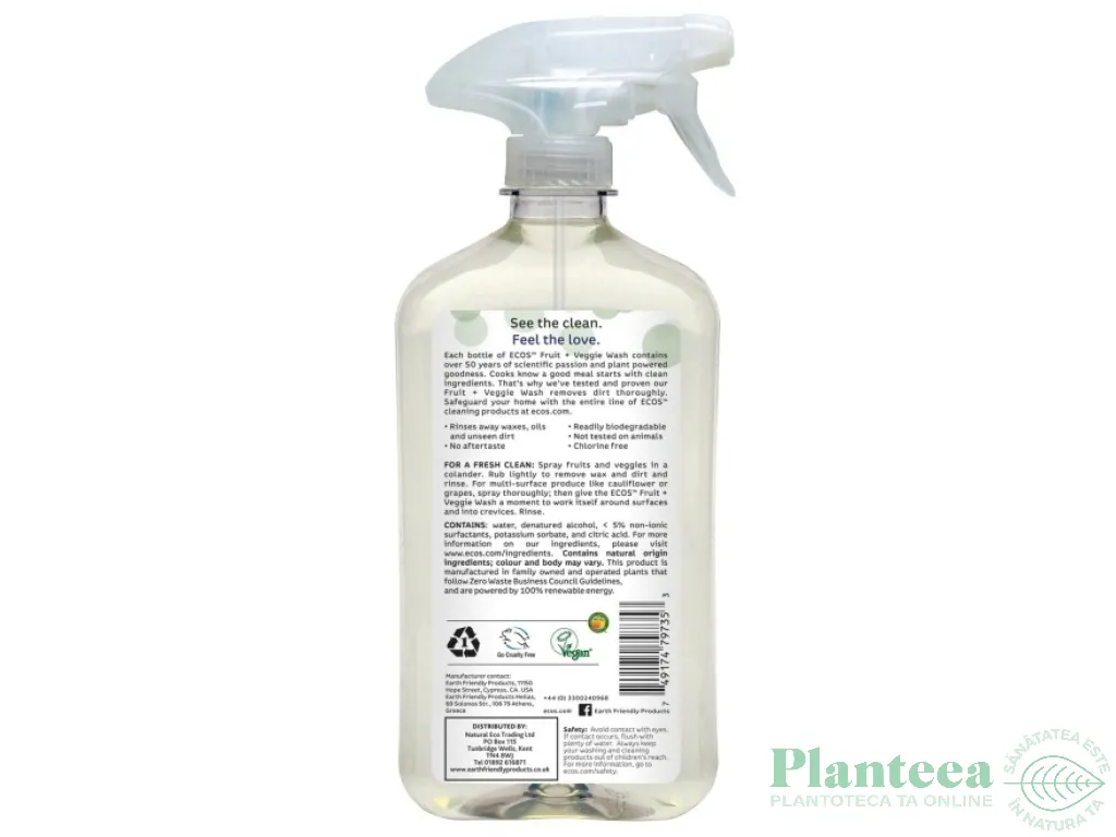 Solutie spalat legume fructe 500ml - EARTH FRIENDLY