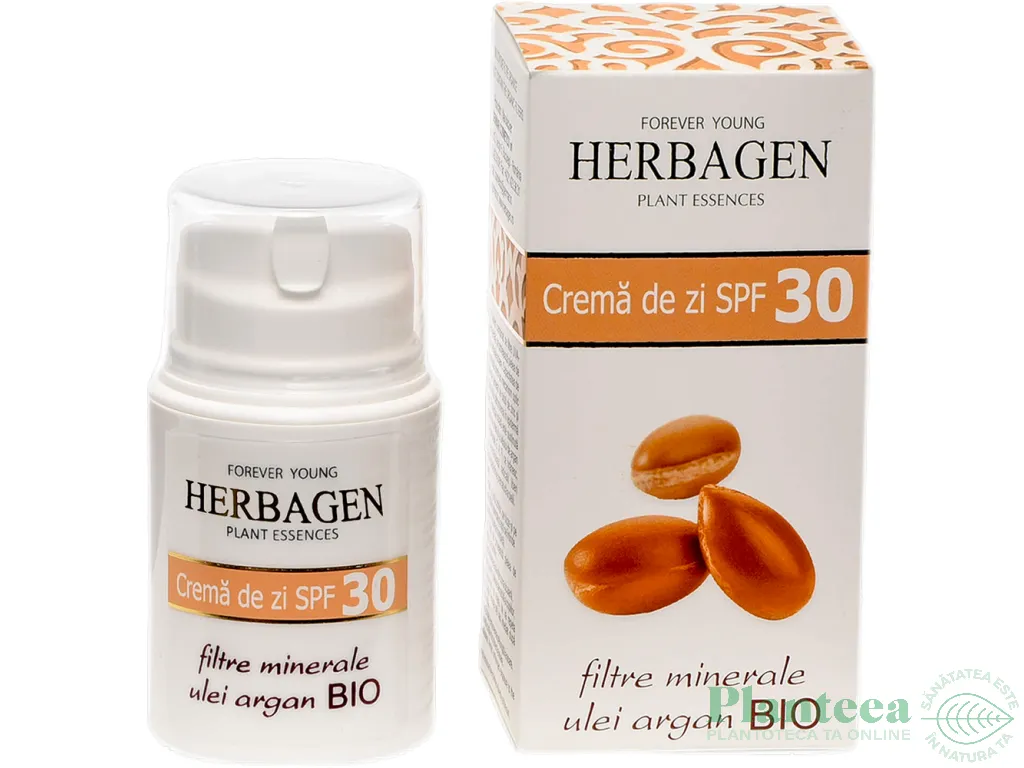 Crema zi spf30 filtre minerale ulei argan 50g - HERBAGEN