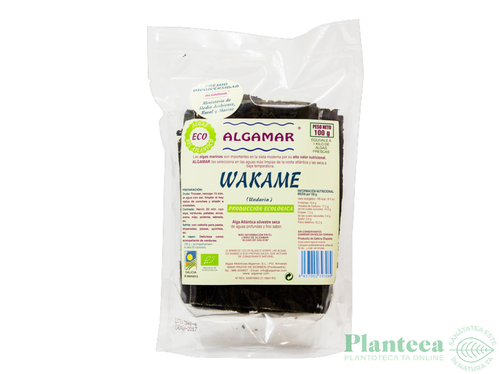 Alge wakame uscate bio 100g - ALGAMAR