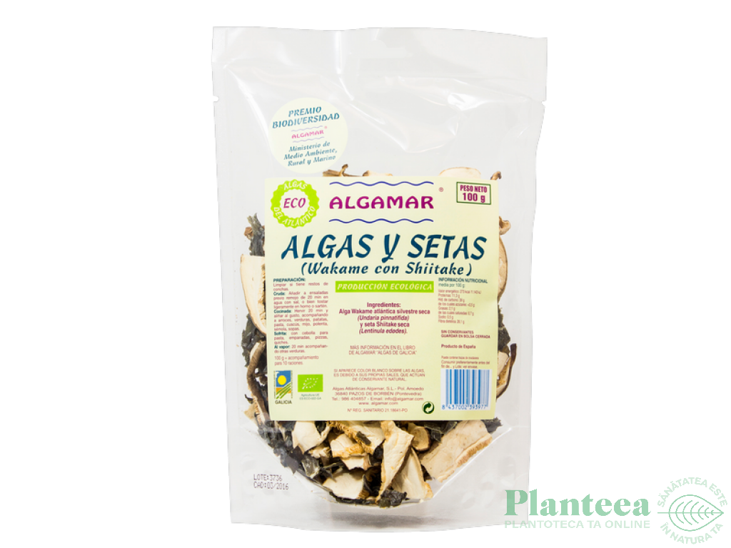 Alge wakame shiitake uscate bio 100g - ALGAMAR