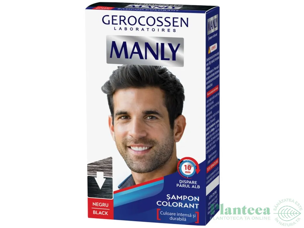 Sampon colorant concentrat negru Manly 25ml - GEROCOSSEN