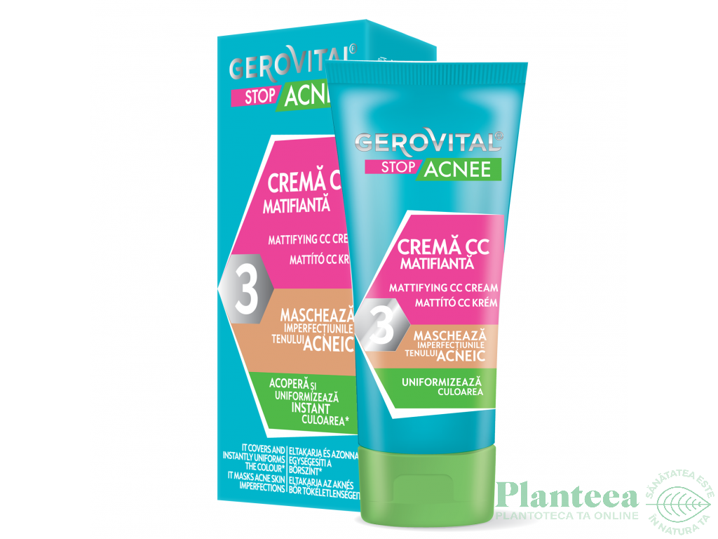 Crema CC matifianta ten acneic 30ml - GEROVITAL STOP ACNEE