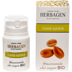 Crema nutritiva fitoceramide ulei argan 50g - HERBAGEN