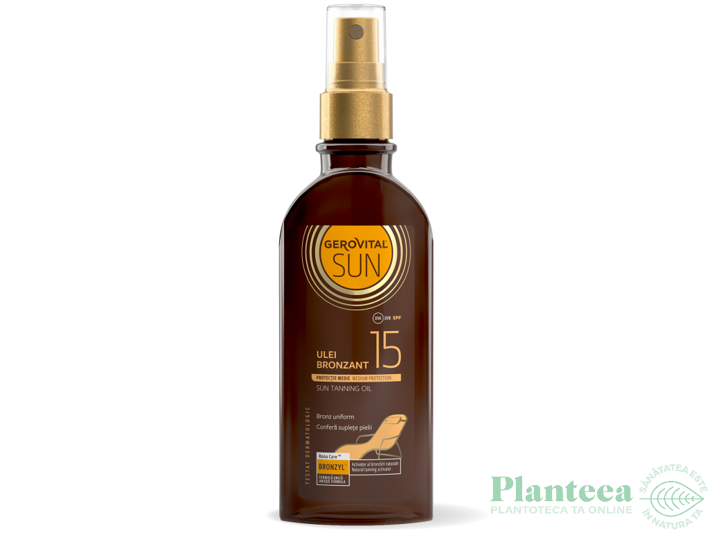 Ulei bronzant protector spf15 150ml - GEROVITAL SUN