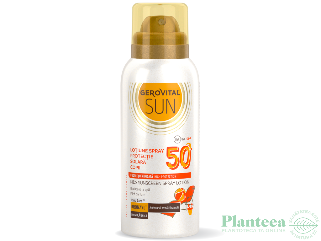 Lotiune spray protectie solara copii spf50 100ml - GEROVITAL SUN