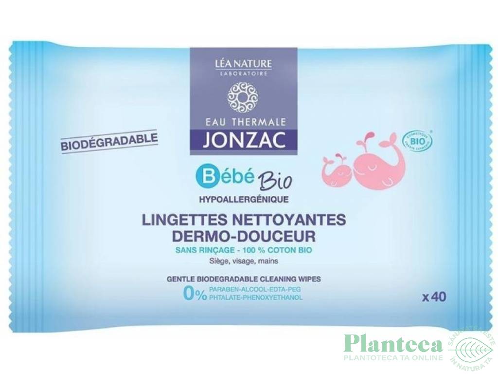 Servetele umede delicate bumbac curatare bebe 40b - JONZAC