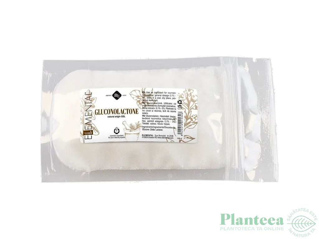Gluconolactona pudra 50g - ELLEMENTAL