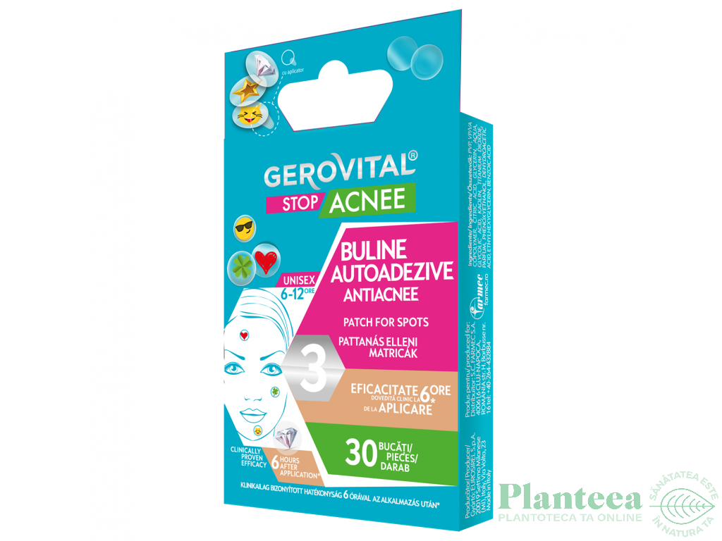 Buline autoadezive antiacnee 30b - GEROVITAL STOP ACNEE