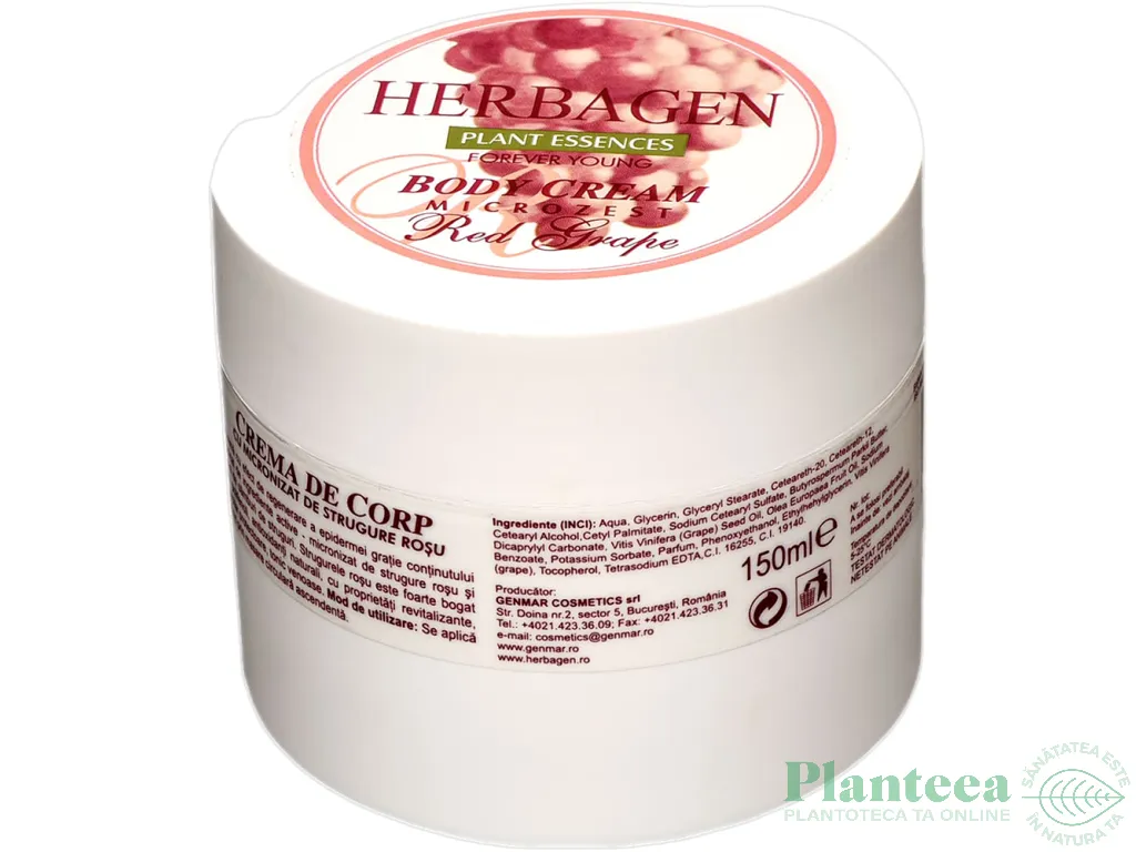 Crema corp microzinat struguri 150ml - HERBAGEN