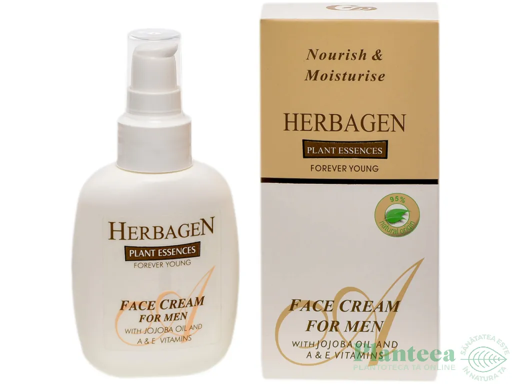 Crema fata barbati ulei jojoba vit A E 100ml - HERBAGEN