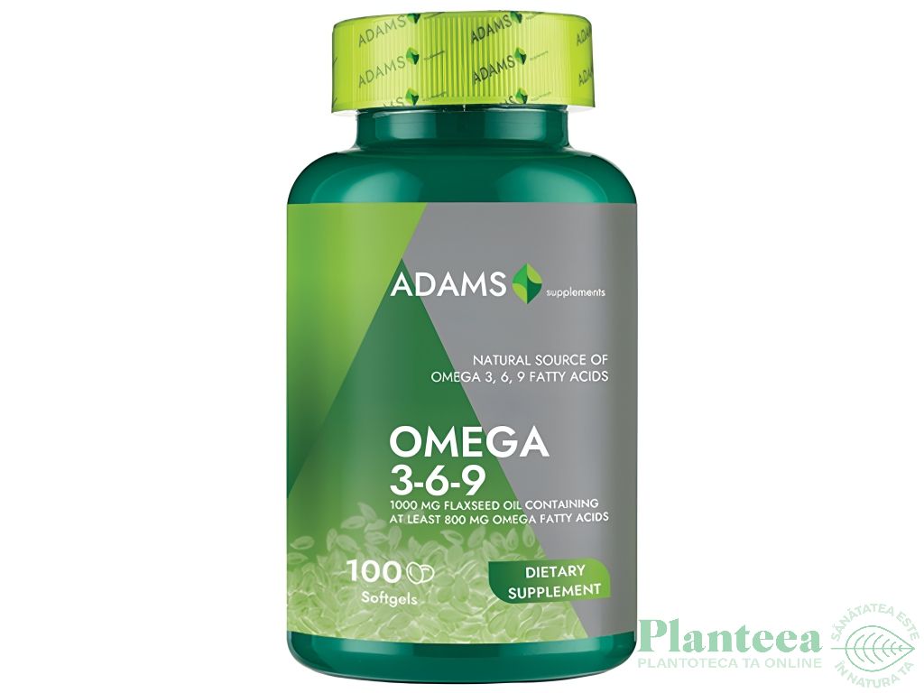 Omega369 1000mg ulei seminte in 100cps - ADAMS SUPPLEMENTS