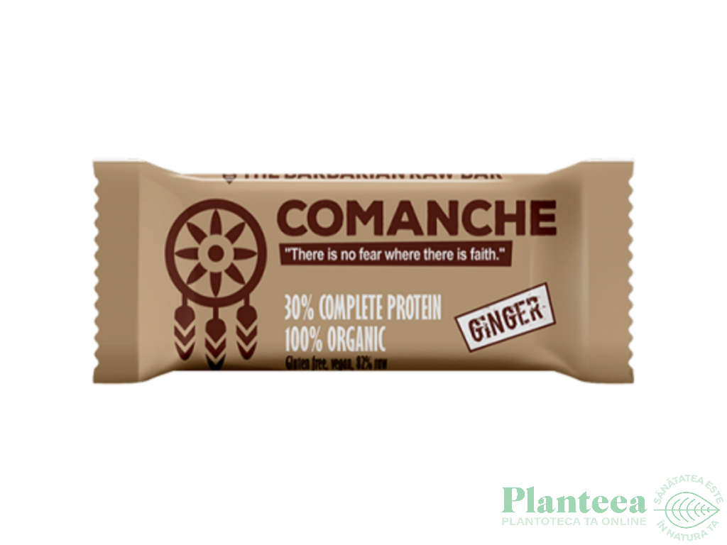 Baton proteic comanche ghimbir fara gluten eco 50g - THE BARBARIAN