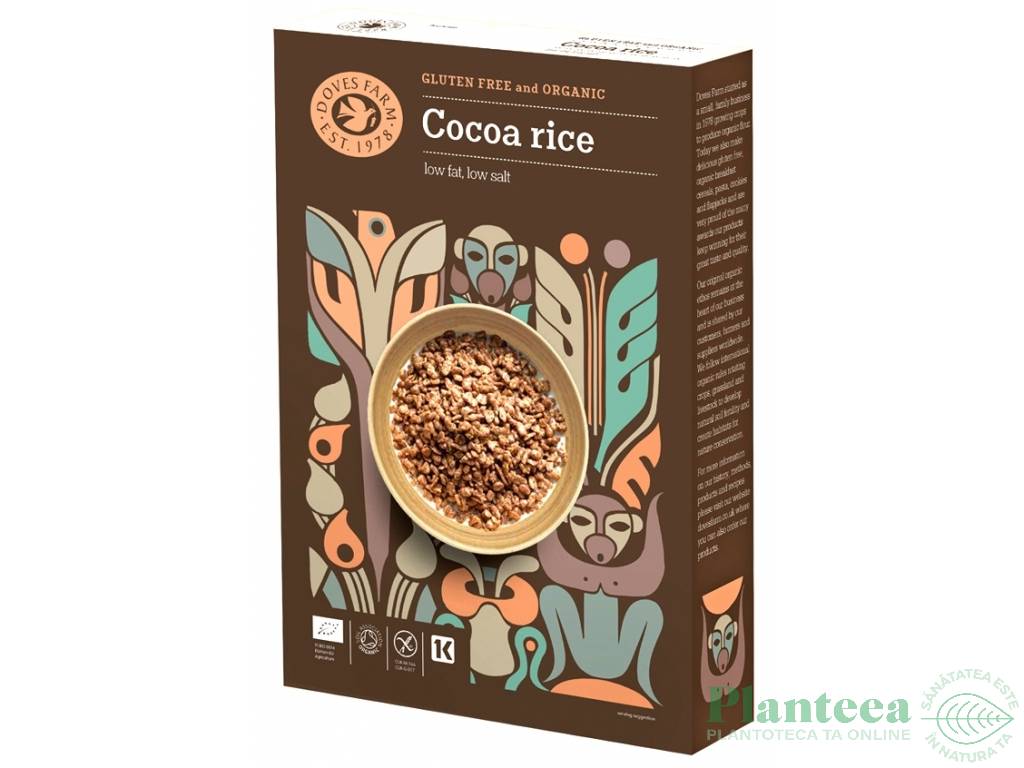 Fulgi orez cacao fara gluten eco 375g - DOVES FARM