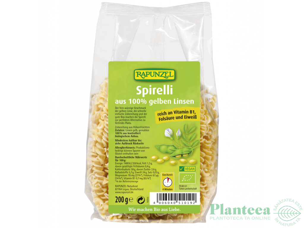 Paste spirale linte galbena eco 200g - RAPUNZEL