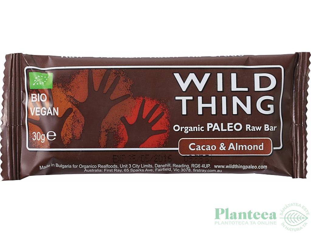 Baton paleo raw cacao migdale eco 30g - WILD THING