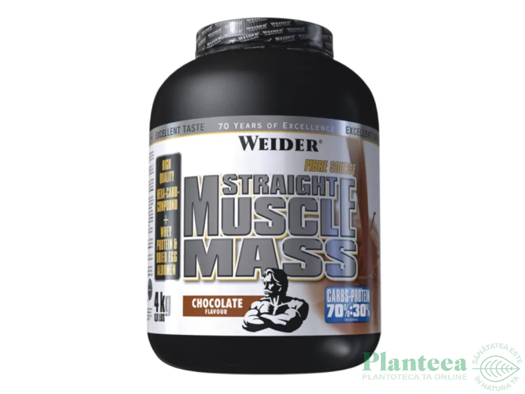 Straight muscle mass ciocolata 4kg - WEIDER