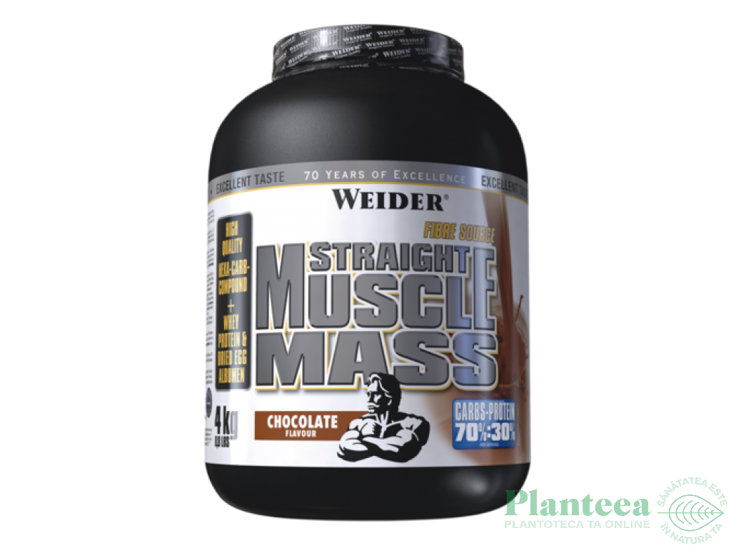 Straight muscle mass ciocolata 4kg - WEIDER