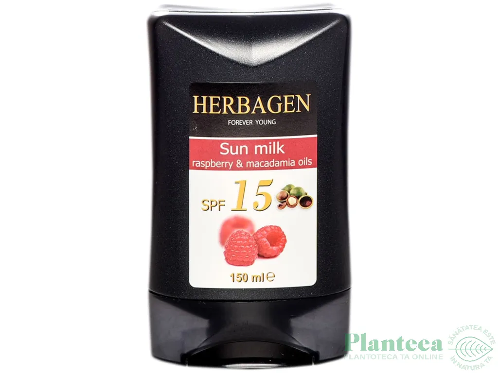 Lapte plaja spf15 zmeura macadamia 150ml - HERBAGEN