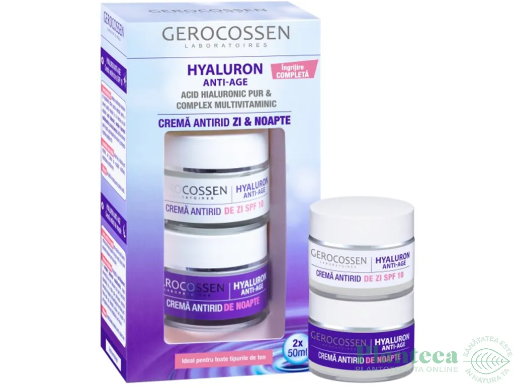 Caseta Hyaluron AntiAge 35+ [Crema zi spf10 50ml+Crema noapte 50ml] 2b - GEROCOSSEN