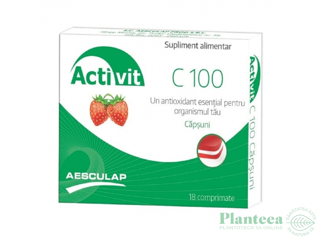 Vitamina C 100mg capsuni Activit 18cp - AESCULAP