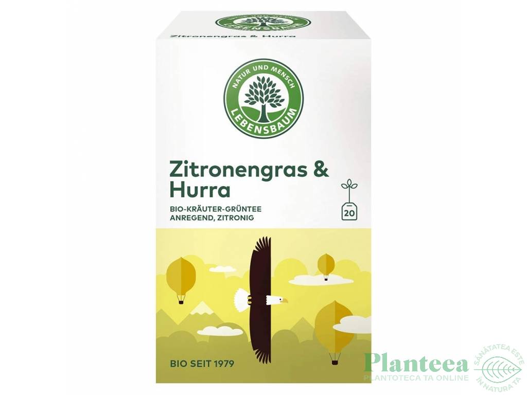 Ceai verde lemongrass hurra eco 20dz - LEBENSBAUM