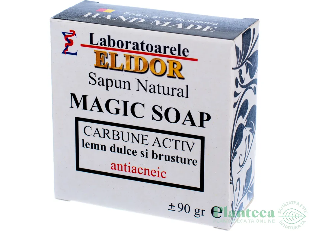 Sapun natural antiacneic carbune activ lemn dulce brusture Magic Soap 90g - ELIDOR
