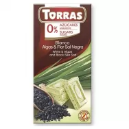 Ciocolata alba alge sare neagra fara zahar fara gluten 75g - TORRAS