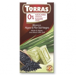 Ciocolata alba alge sare neagra fara zahar fara gluten 75g - TORRAS