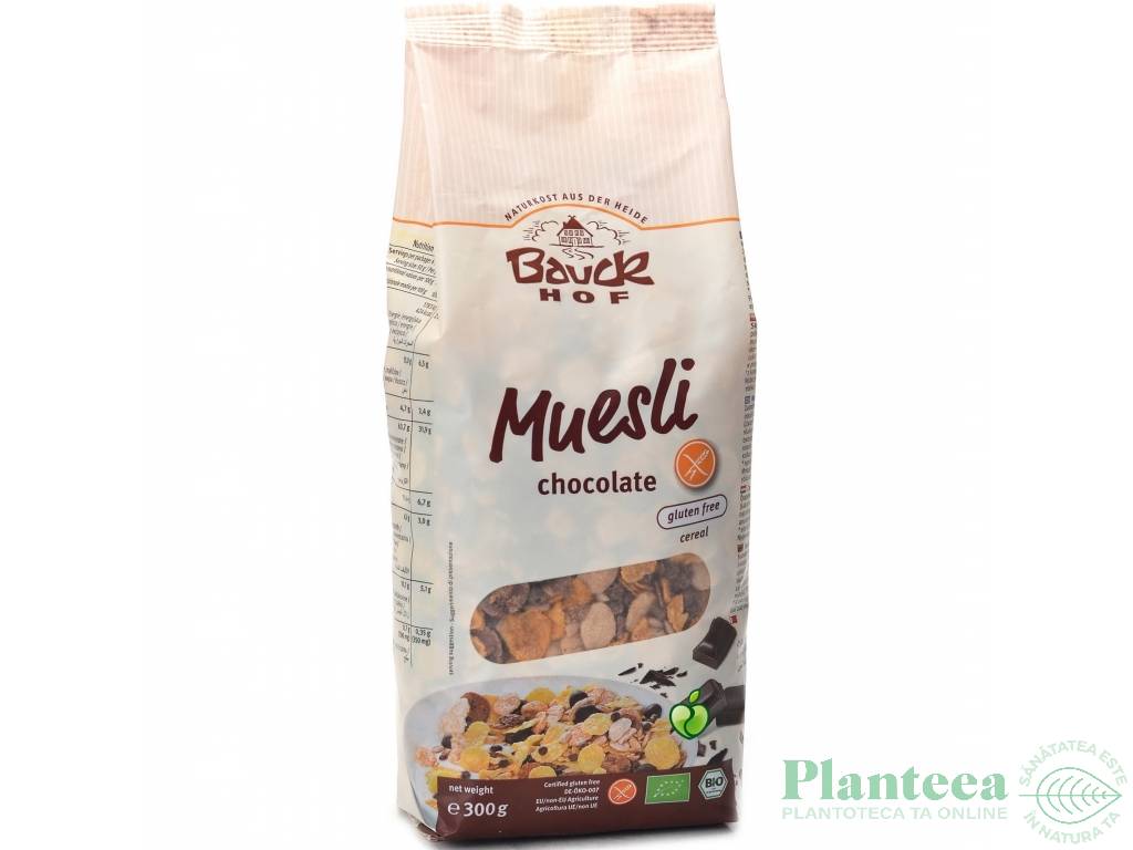 Musli crocant ciocolata neagra fara gluten eco 300g - BAUCK HOF