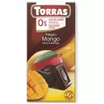 Ciocolata neagra 52%cacao mango fara zahar fara gluten 75g - TORRAS