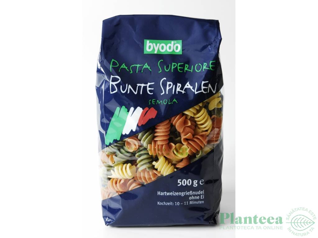 Paste spirale tricolore grau rosii spanac eco 500g - BYODO