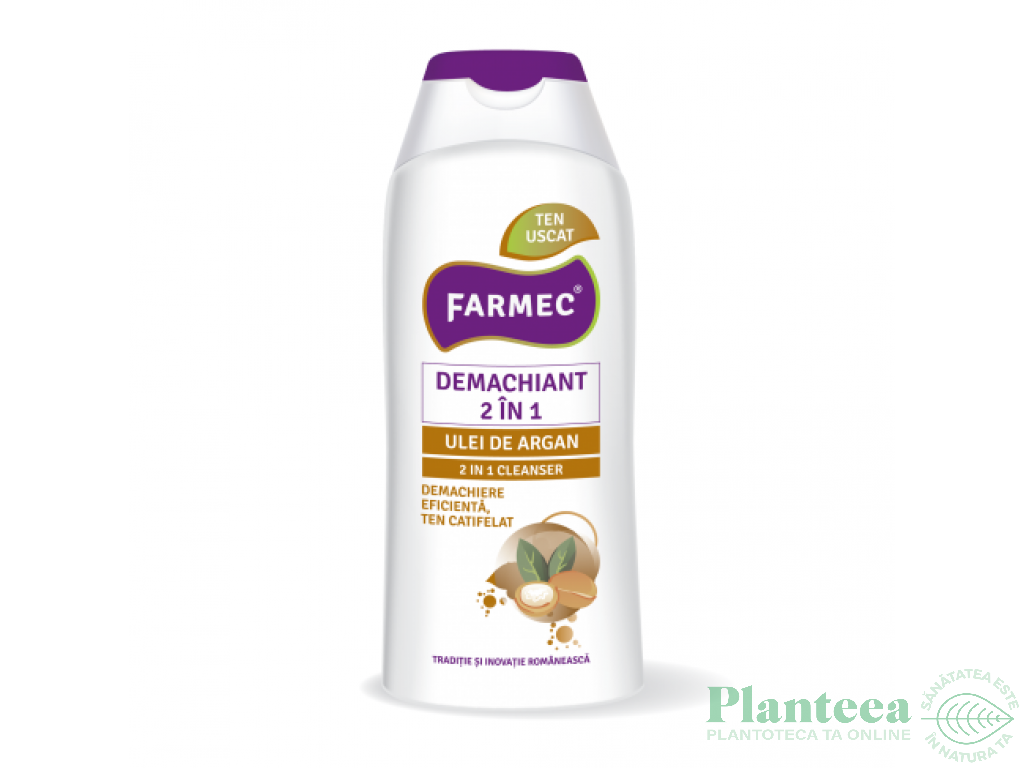 Lapte demachiant ulei argan 2in1 200ml - FARMEC